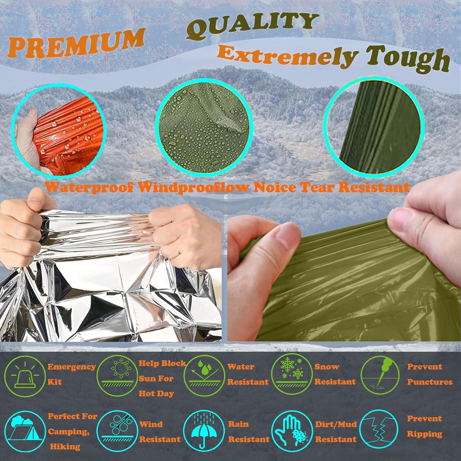 Camping Raincoat Waterproof Su - Survival Blanket Reflective のレビューと価格