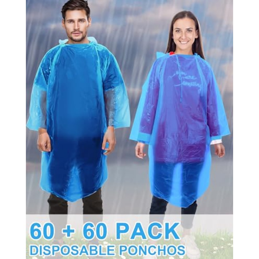 120 Pack Disposable Rain Ponch - Emergency Poncho Rain のレビューと価格