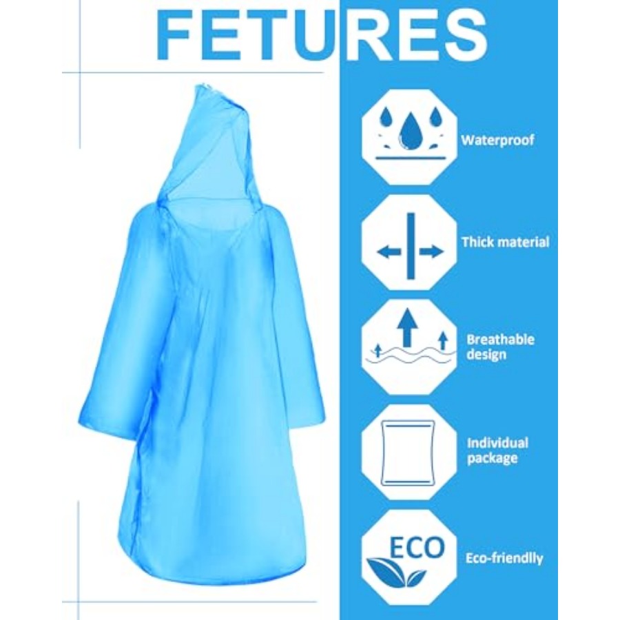 120 Pack Disposable Rain Ponch - Emergency Poncho Rain のレビューと価格