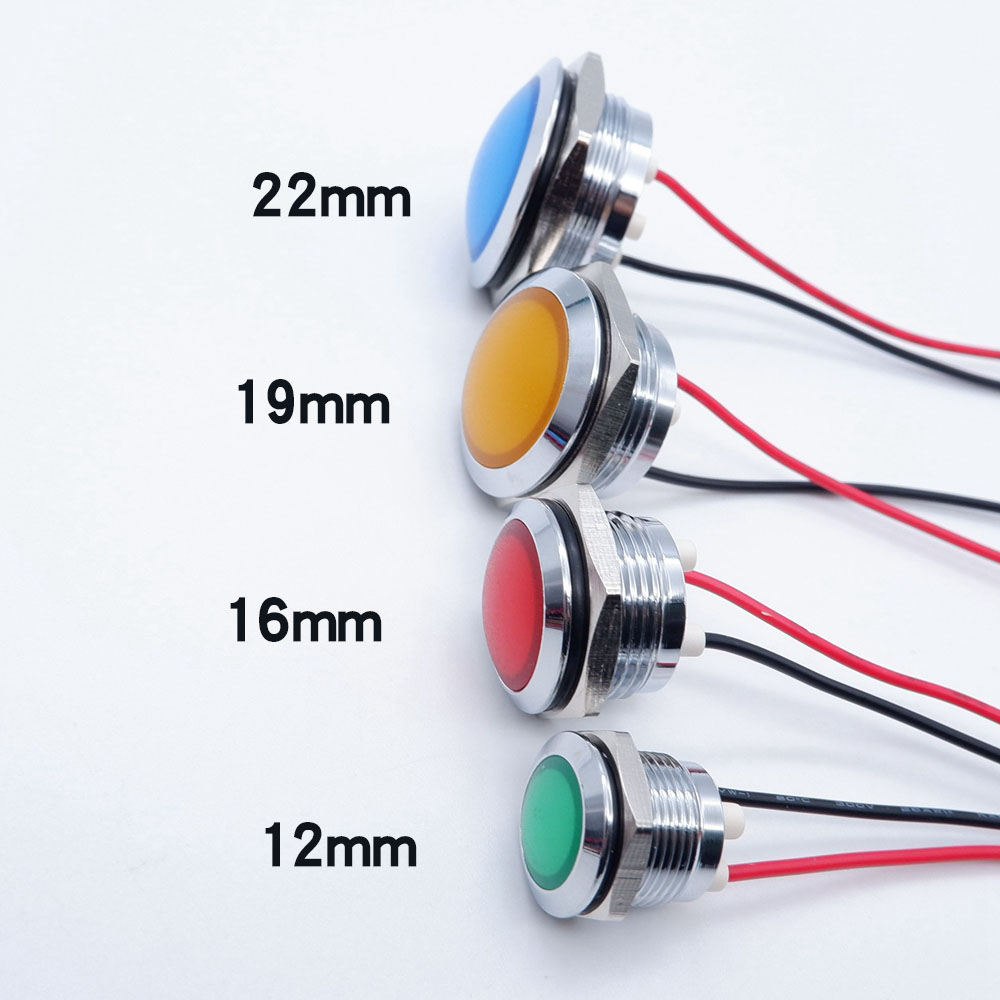 10pcs 12/16/19/22mm Metal LED  - Signal Panel Orange のレビューと価格