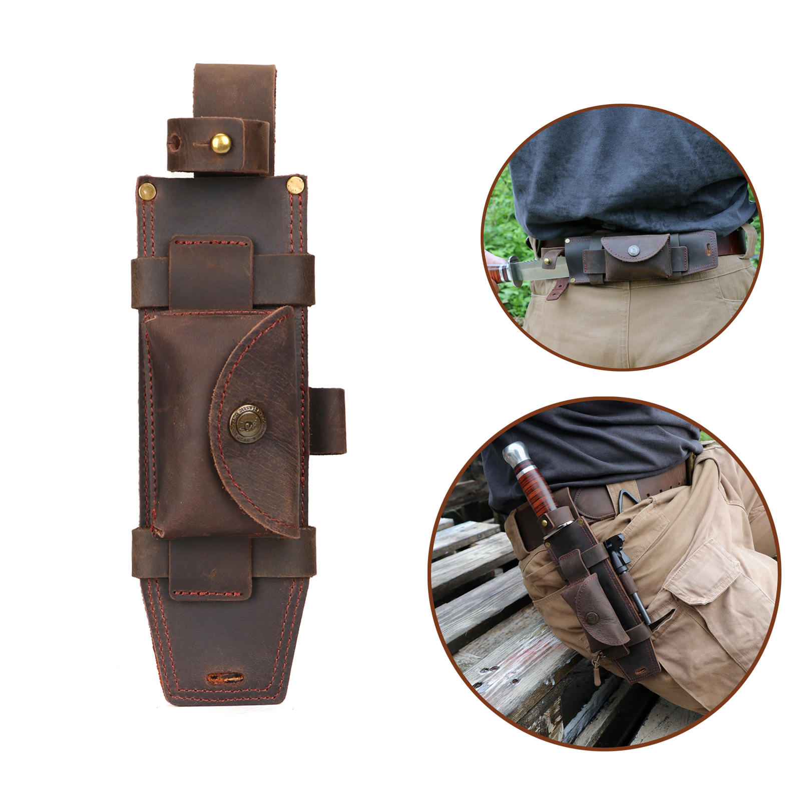Tourbon Camping Leather thKnif - Bushcraft Knife Fixed のレビューと価格