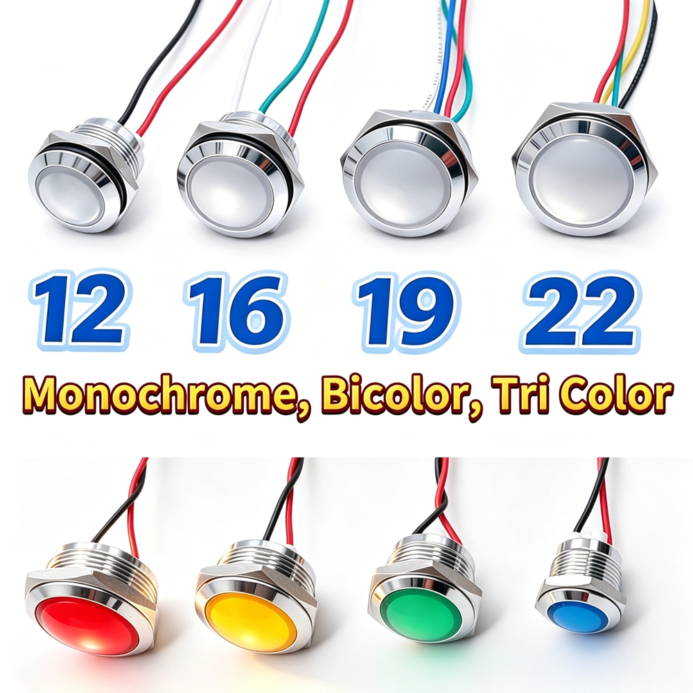12mm 16mm 19mm 22mm Metal LED  - Signal Panel Orange のレビューと価格
