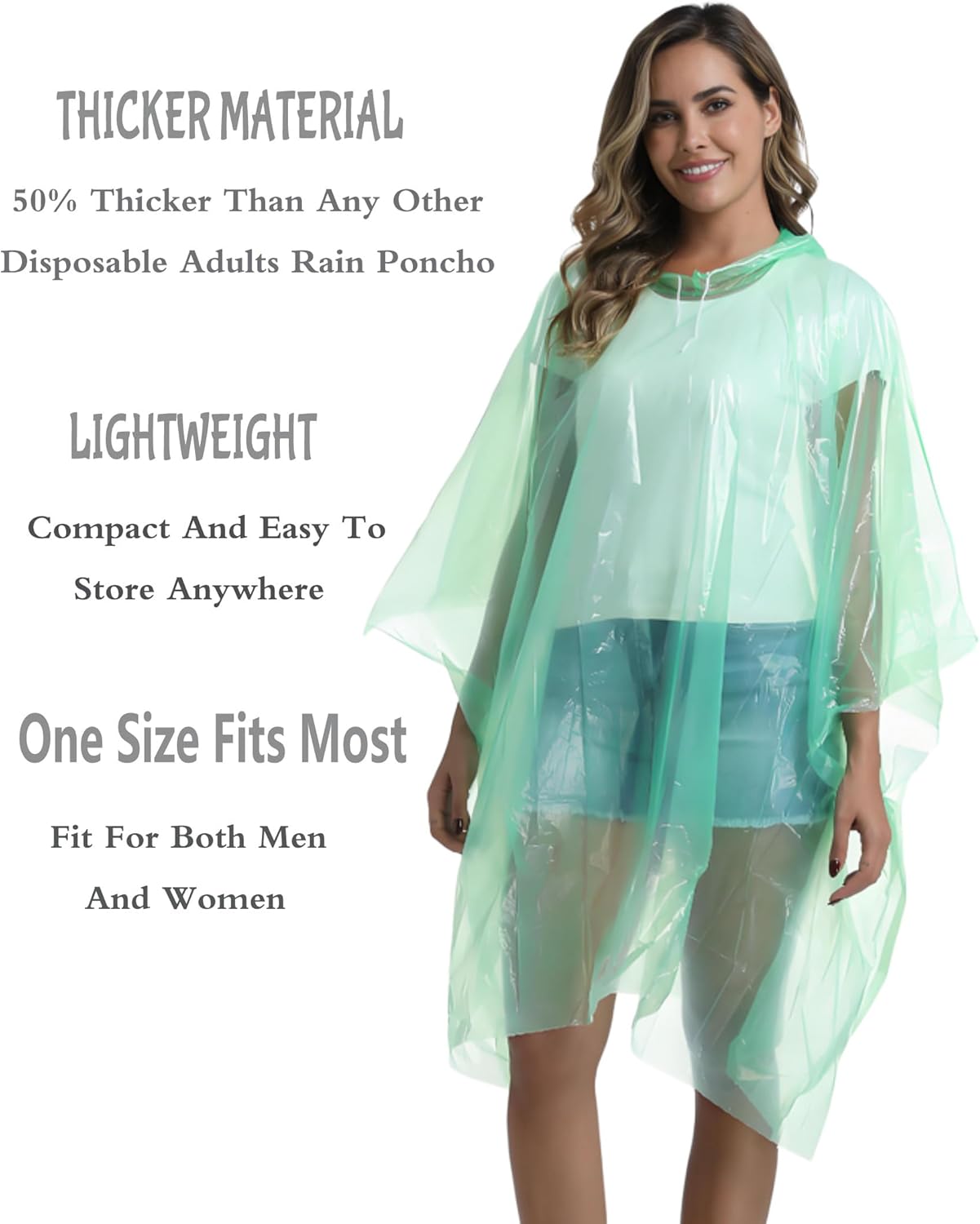 Disposable Rain Ponchos for Ad - Emergency Poncho Rain のレビューと価格