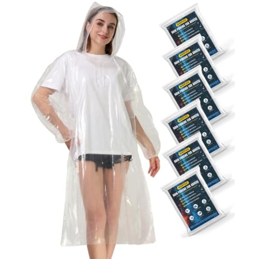 Disposable Rain Ponchos for Ad - Emergency Poncho Rain のレビューと価格