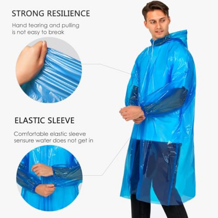 Disposable Rain Ponchos for Ad - Emergency Poncho Rain のレビューと価格