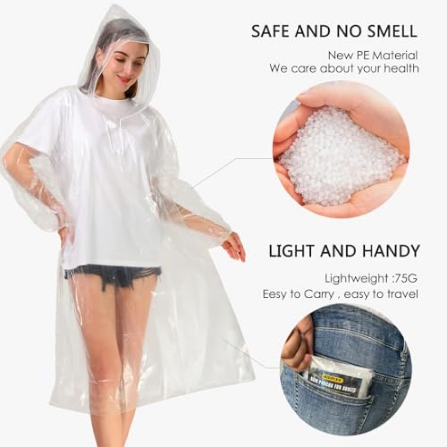 Disposable Rain Ponchos for Ad - Emergency Poncho Rain のレビューと価格