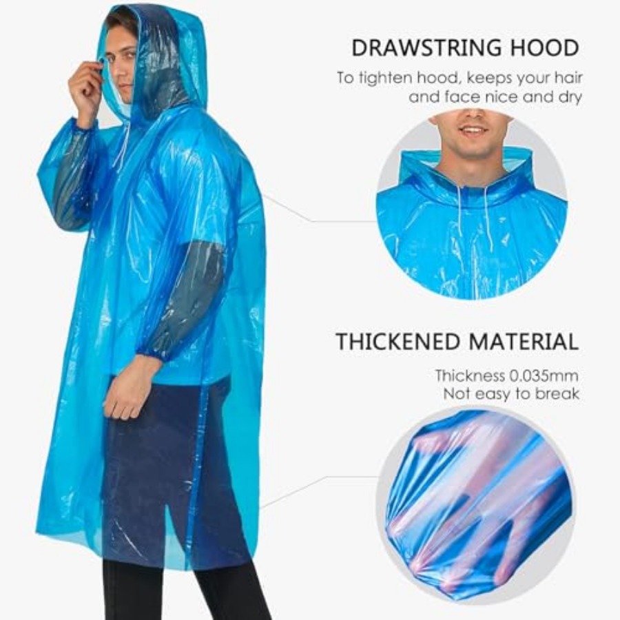 Disposable Rain Ponchos for Ad - Emergency Poncho Rain のレビューと価格