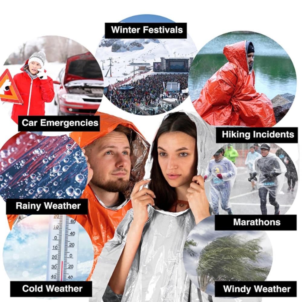 Portable Outdoor Emergency Rai - Emergency Poncho Rain のレビューと価格