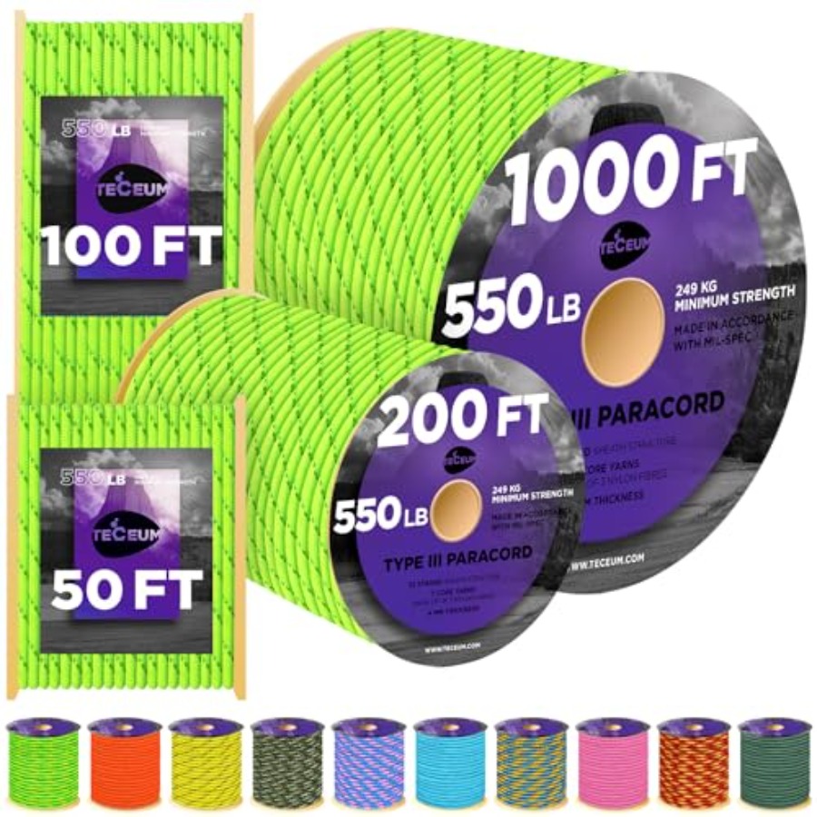 Reflective Paracord Rope 1000  - Para Cord 1000Ft のレビューと価格