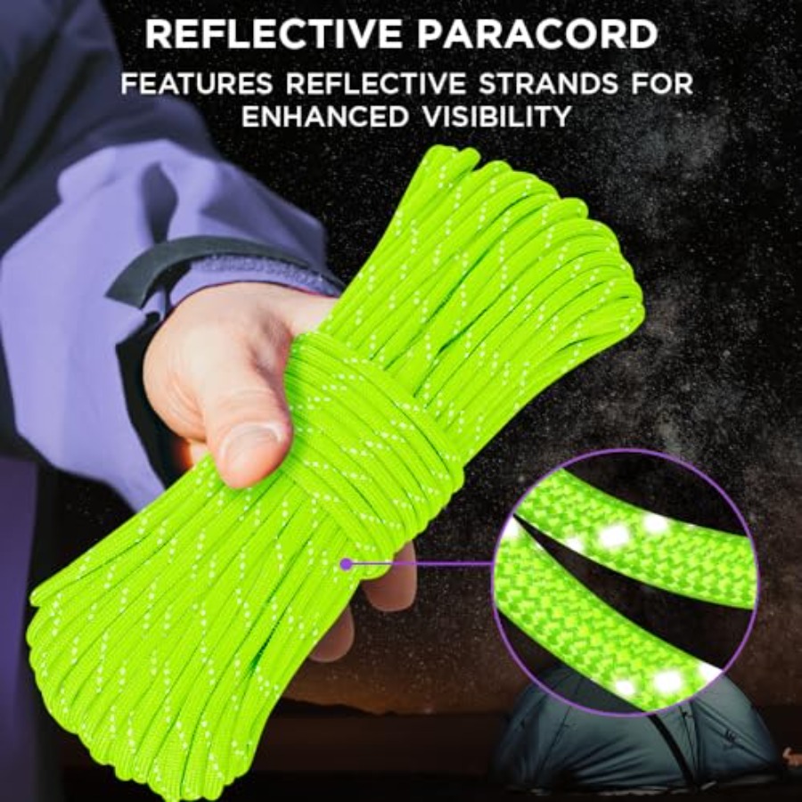 Reflective Paracord Rope 1000  - Para Cord 1000Ft のレビューと価格