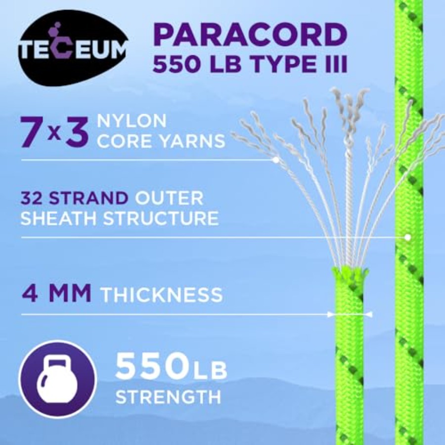 Reflective Paracord Rope 1000  - Para Cord 1000Ft のレビューと価格