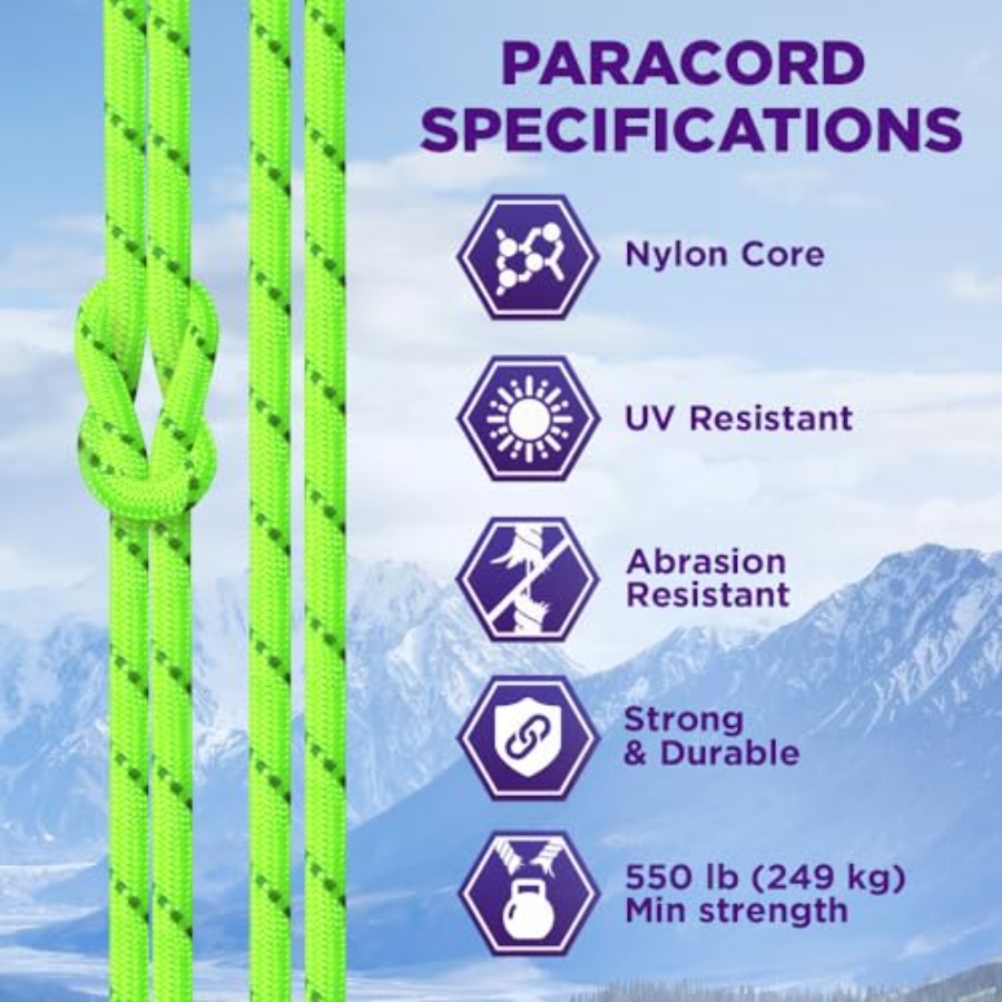 Reflective Paracord Rope 1000  - Para Cord 1000Ft のレビューと価格