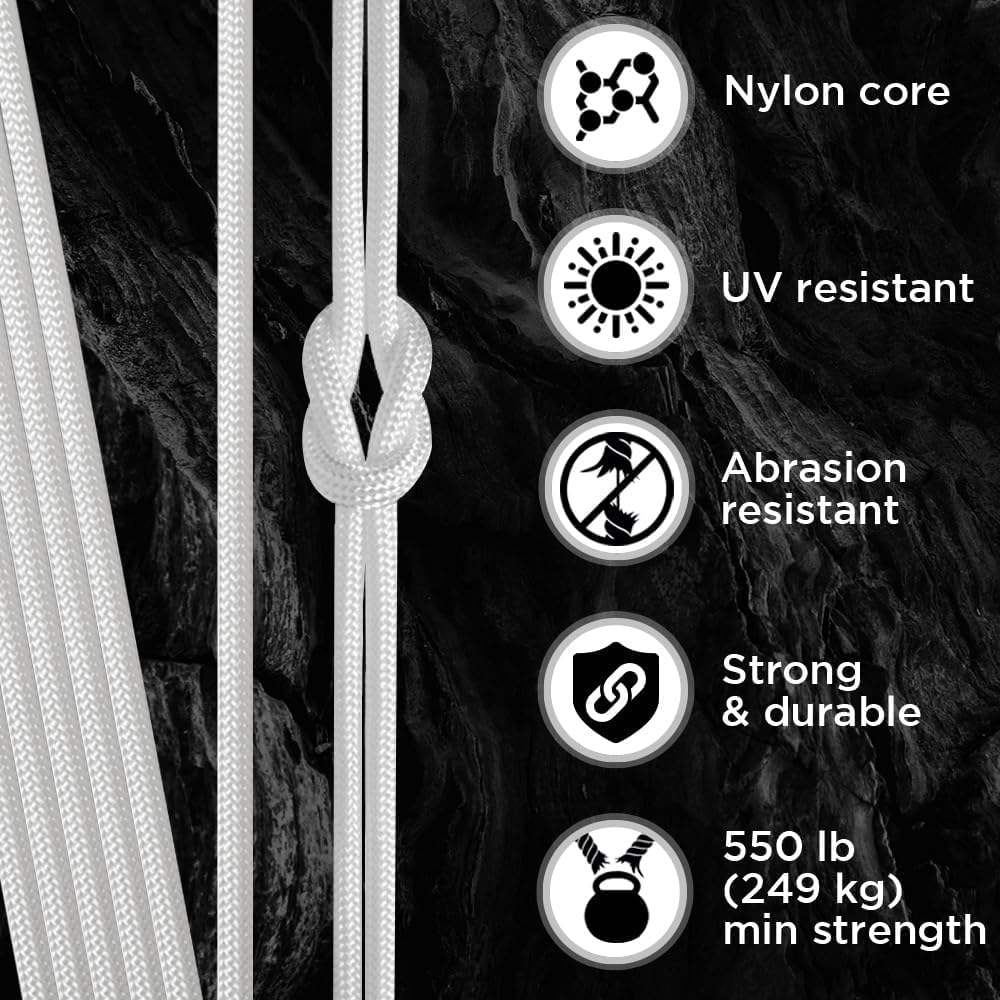 Paracord Type III 550 White 10 - Para Cord 1000Ft のレビューと価格
