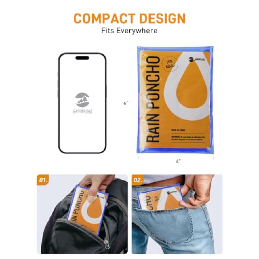 Disposable Rain Ponchos Emerge - Emergency Poncho Rain のレビューと価格