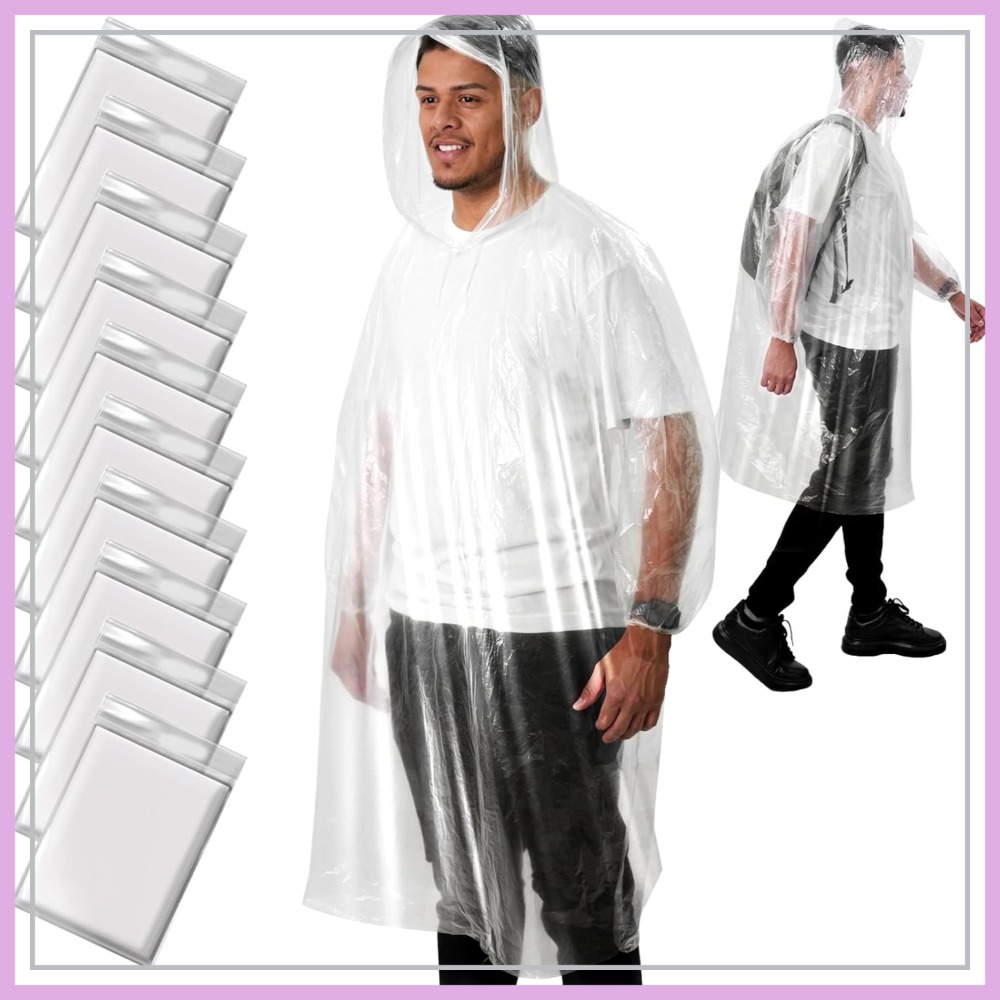Disposable Rain Poncho for Adu - Emergency Poncho Rain のレビューと価格