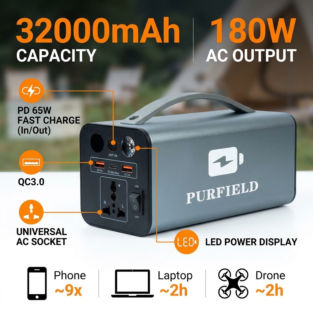 180W Outdoor Power Station 320 - Solar Emergency Charger のレビューと価格