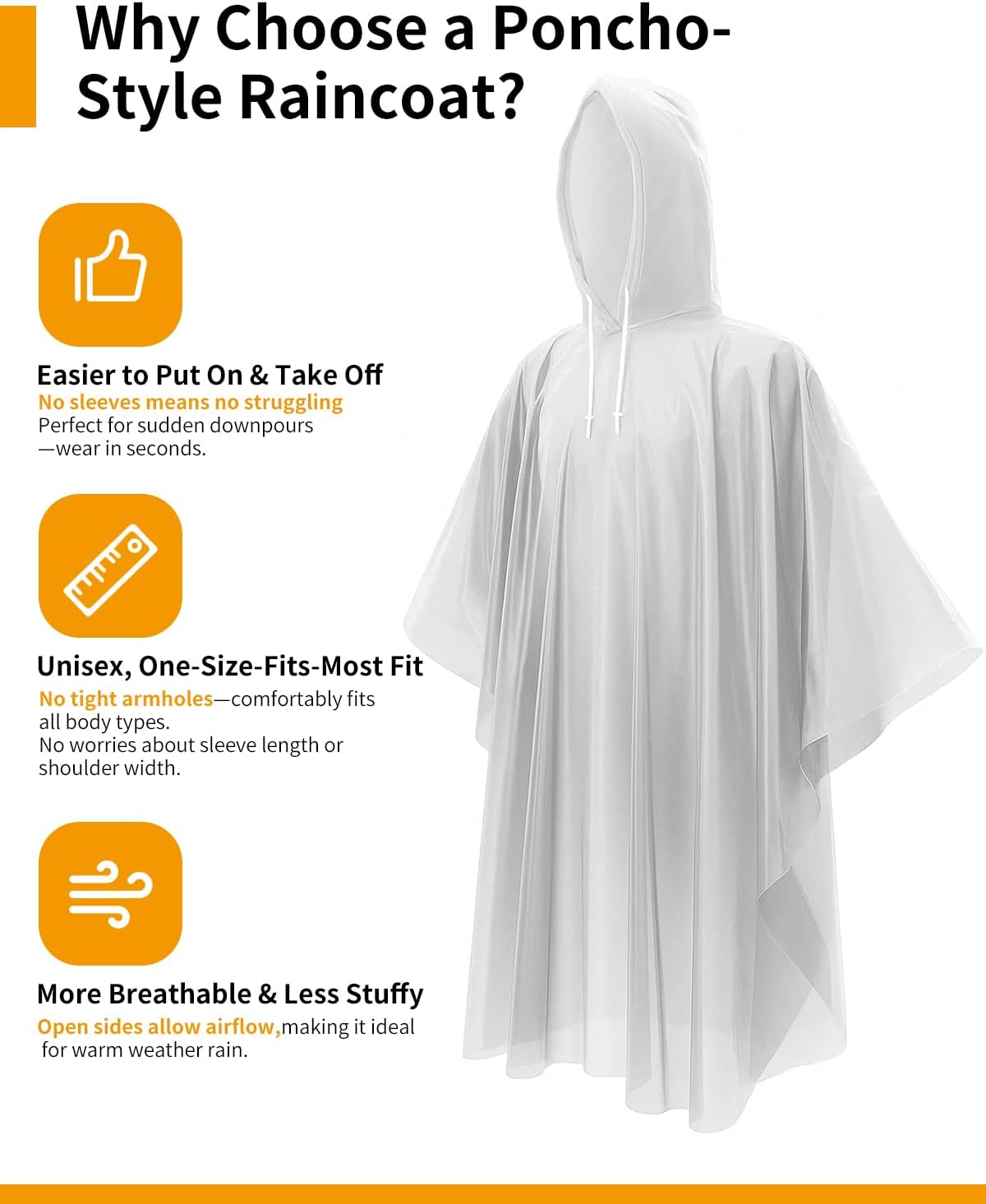 Extra Long Rain Ponchos for Ad - Emergency Poncho Rain のレビューと価格