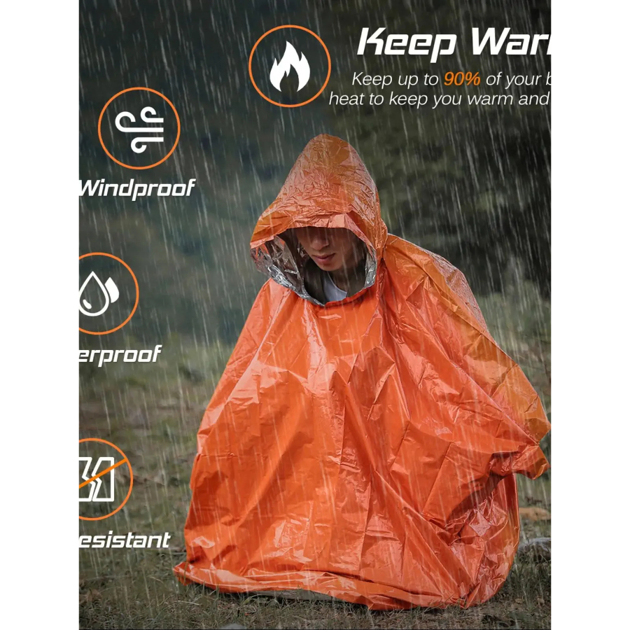 Emergency Rain Poncho Thermal  - Emergency Poncho Rain のレビューと価格