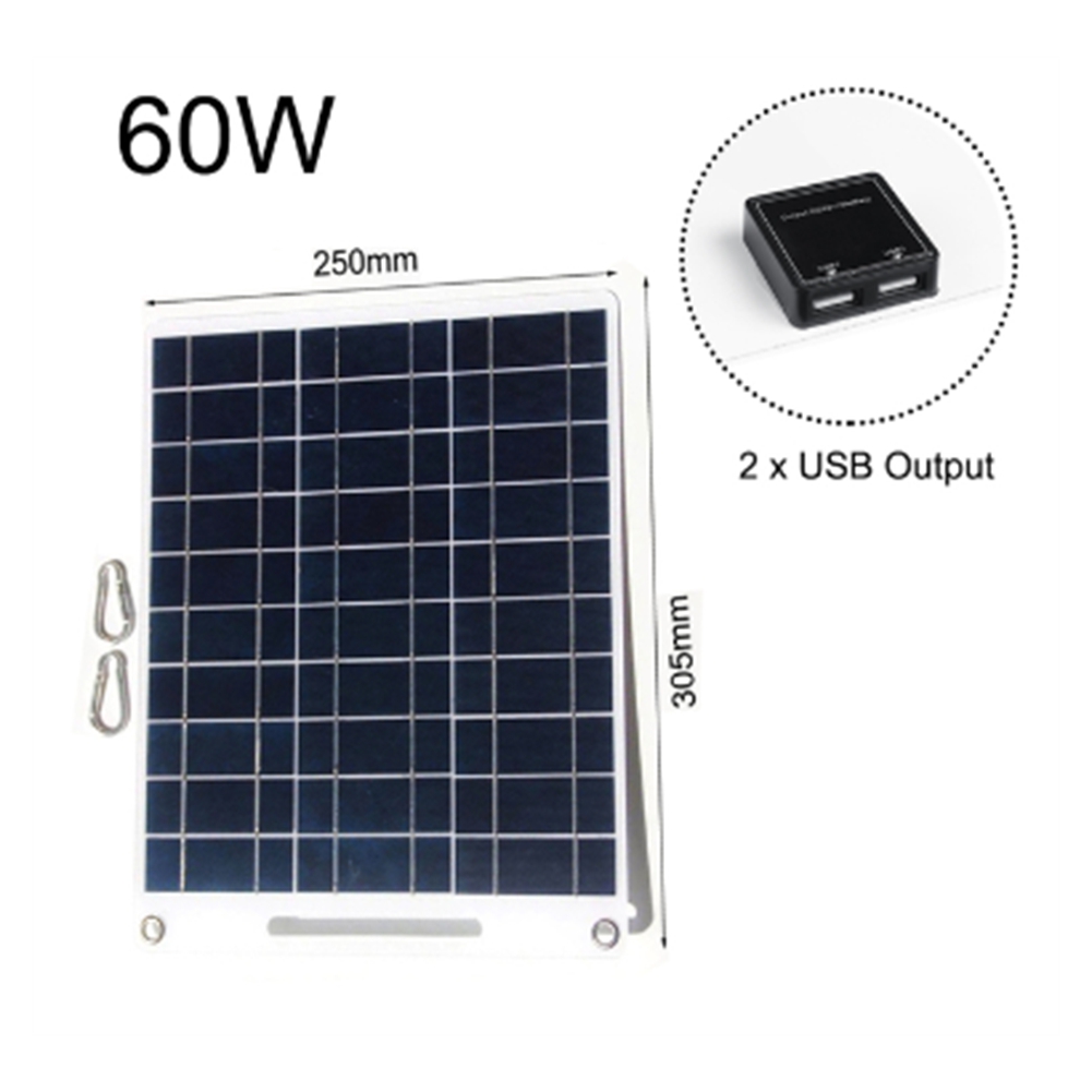 New 60W Solar Panel Portable 5 - Solar Emergency Charger のレビューと価格