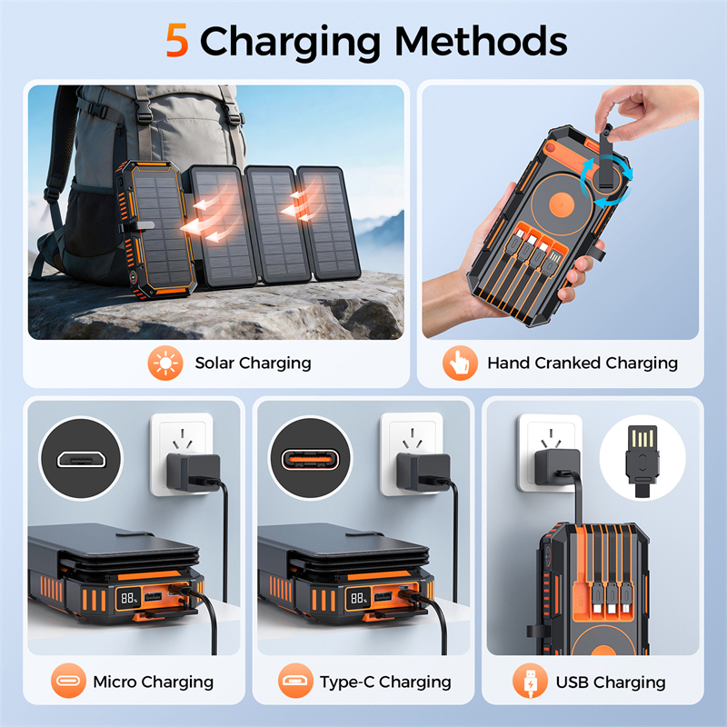 20000mAh Hand Crank Solar Powe - Solar Emergency Charger のレビューと価格