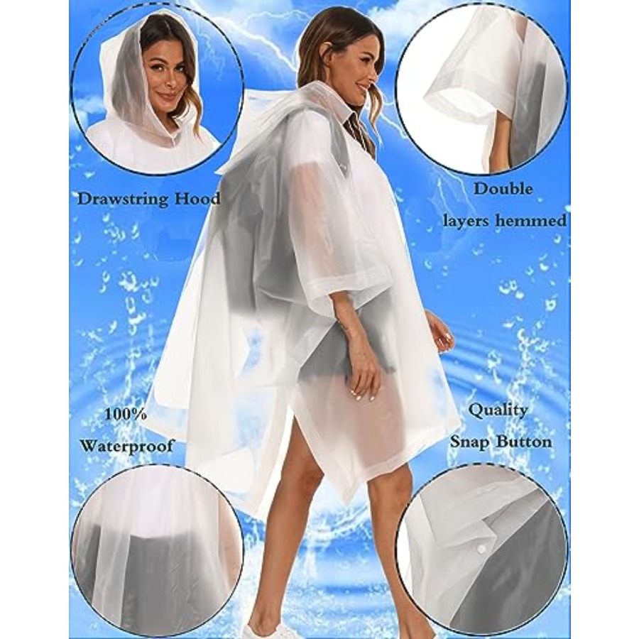2 Pack Rain Ponchos for Adults - Emergency Poncho Rain のレビューと価格