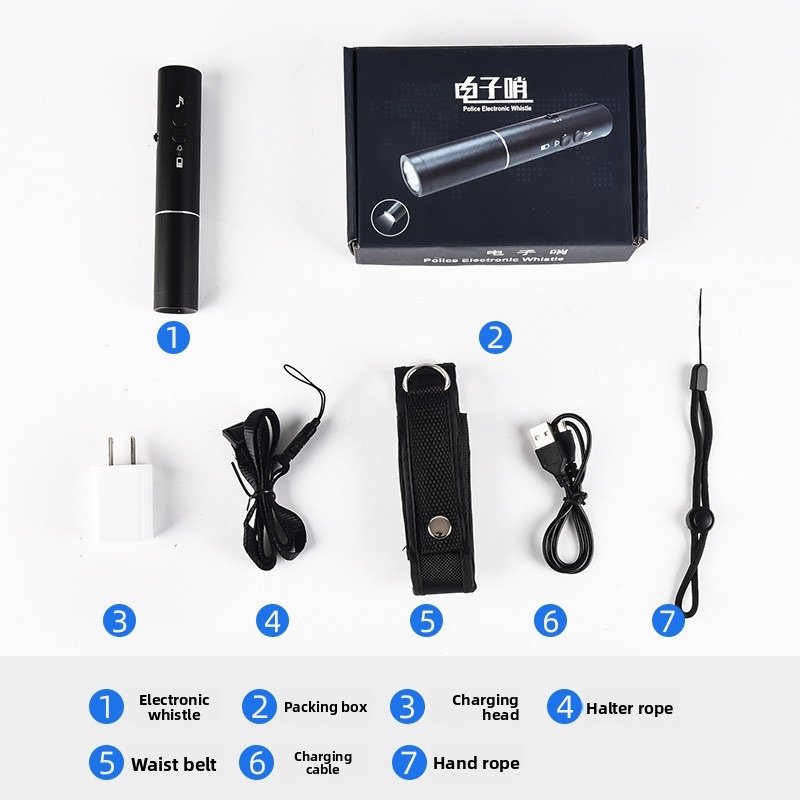 New LED Flashlight Electronic  - Emergency Whistle Loud のレビューと価格