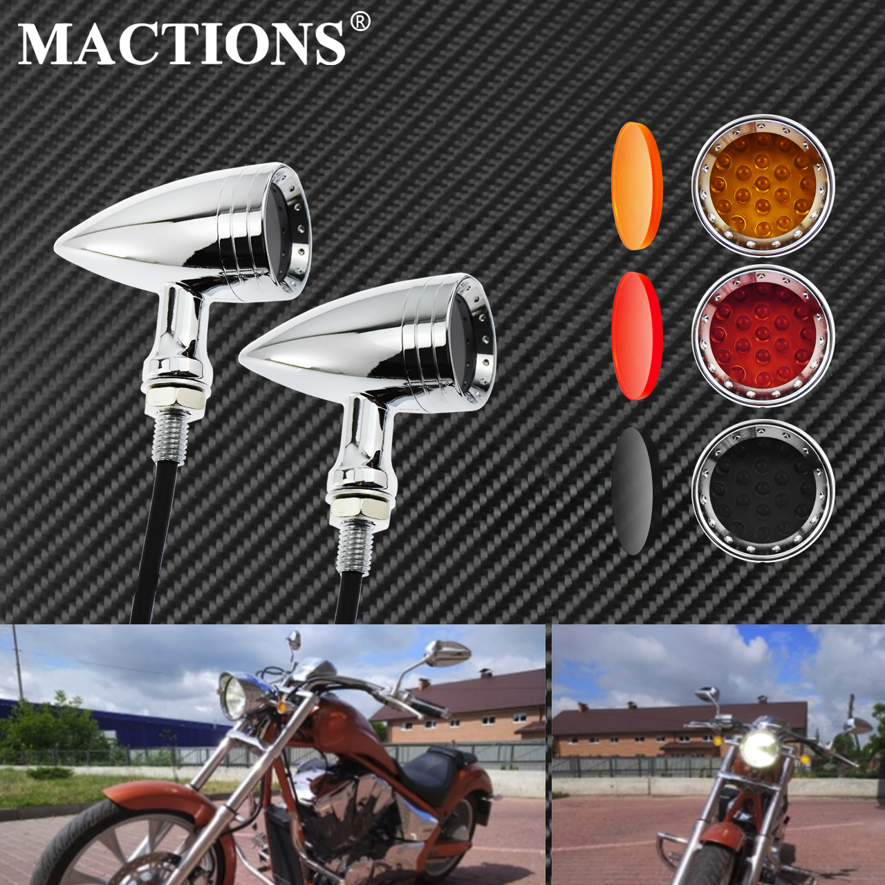 Motorcycle LED Turn Signal Bul - Signal Panel Orange のレビューと価格