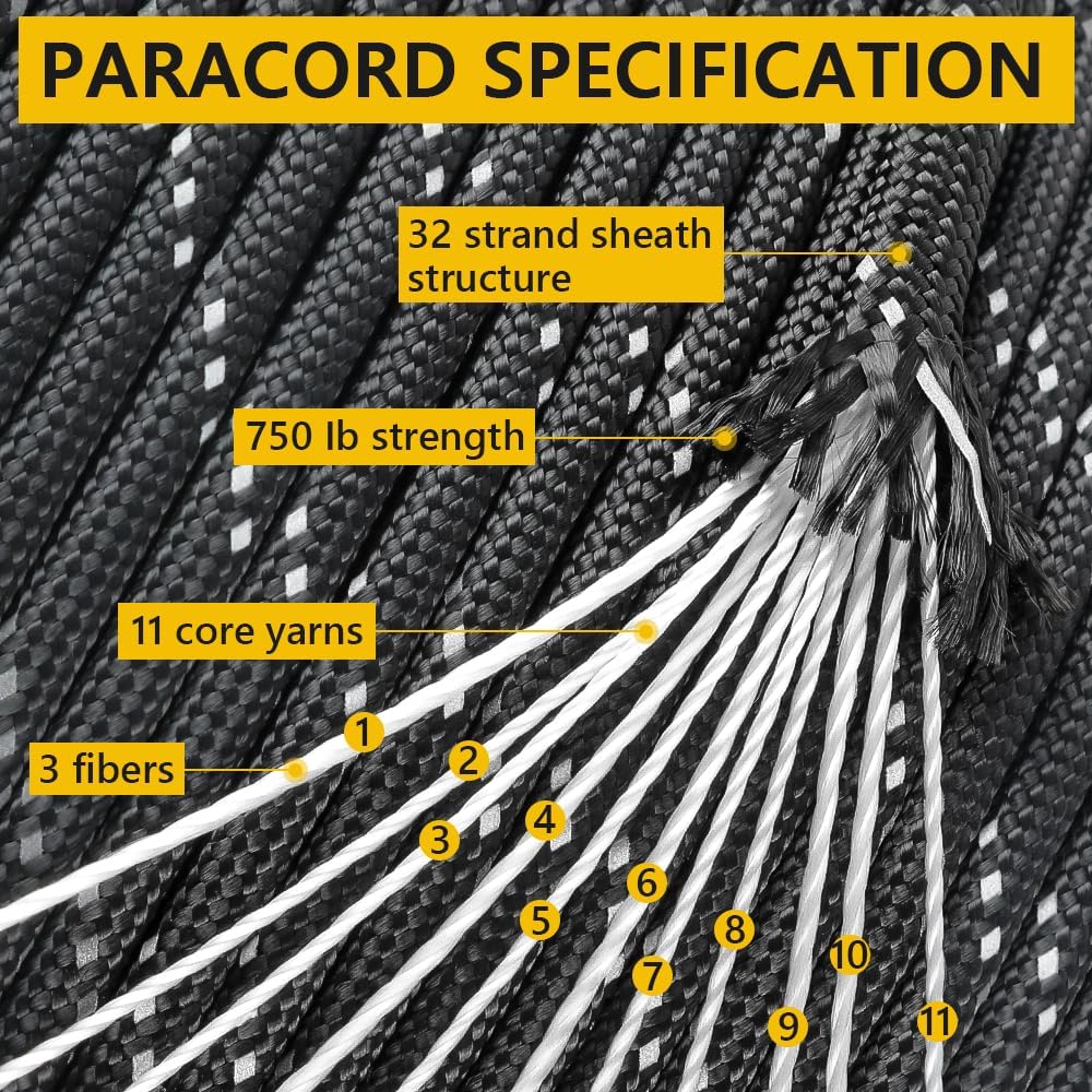 4mm Reflective Paracord Rope,  - Para Cord 1000Ft のレビューと価格