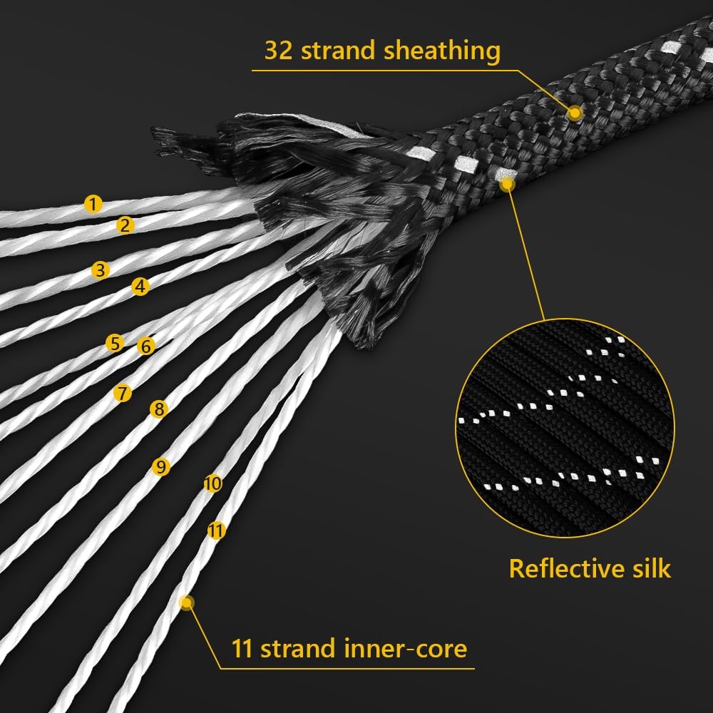 4mm Reflective Paracord Rope,  - Para Cord 1000Ft のレビューと価格
