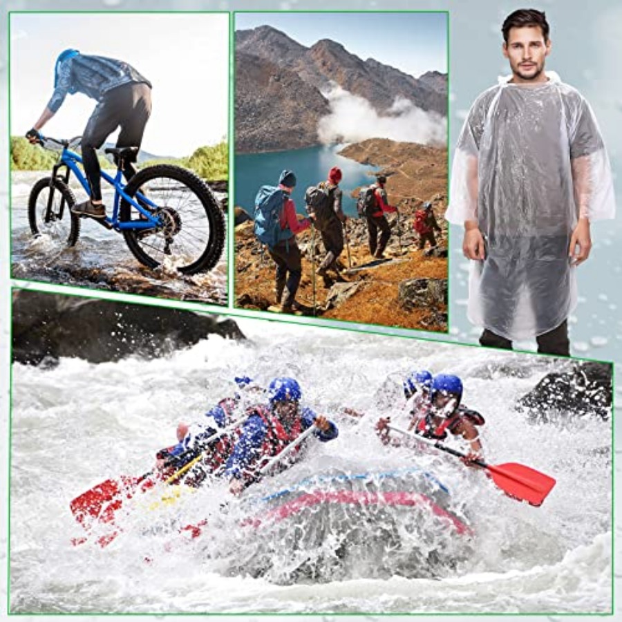 150 Pcs Disposable Rain Poncho - Emergency Poncho Rain のレビューと価格