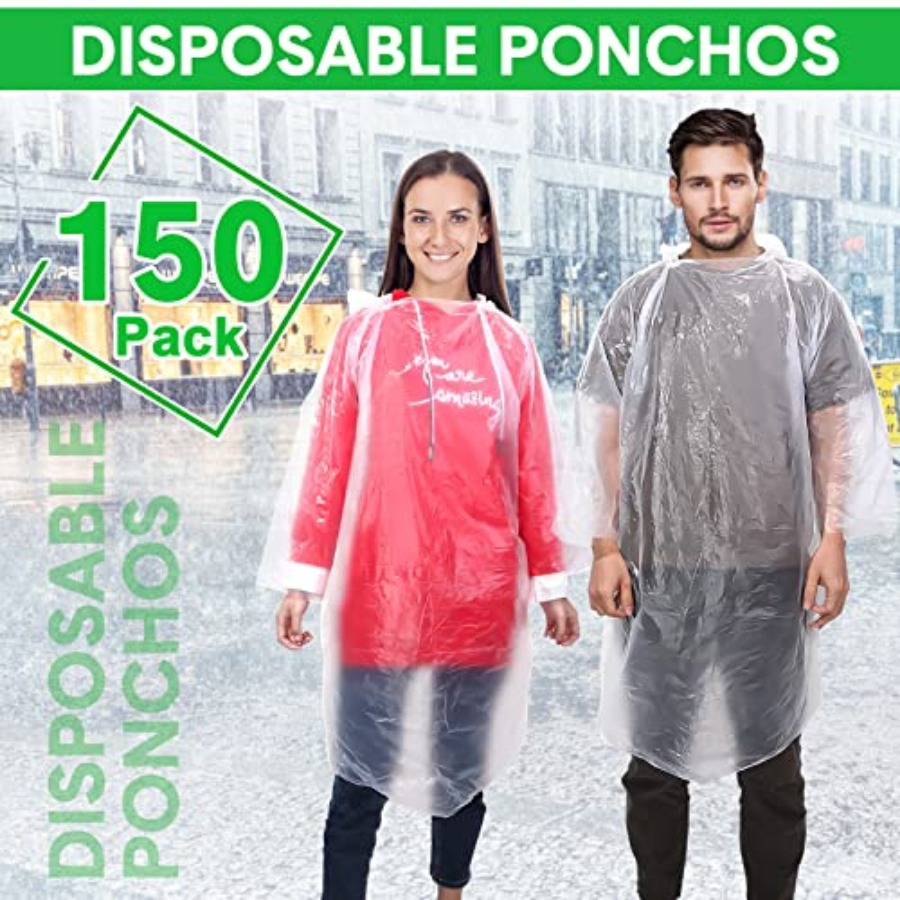150 Pcs Disposable Rain Poncho - Emergency Poncho Rain のレビューと価格