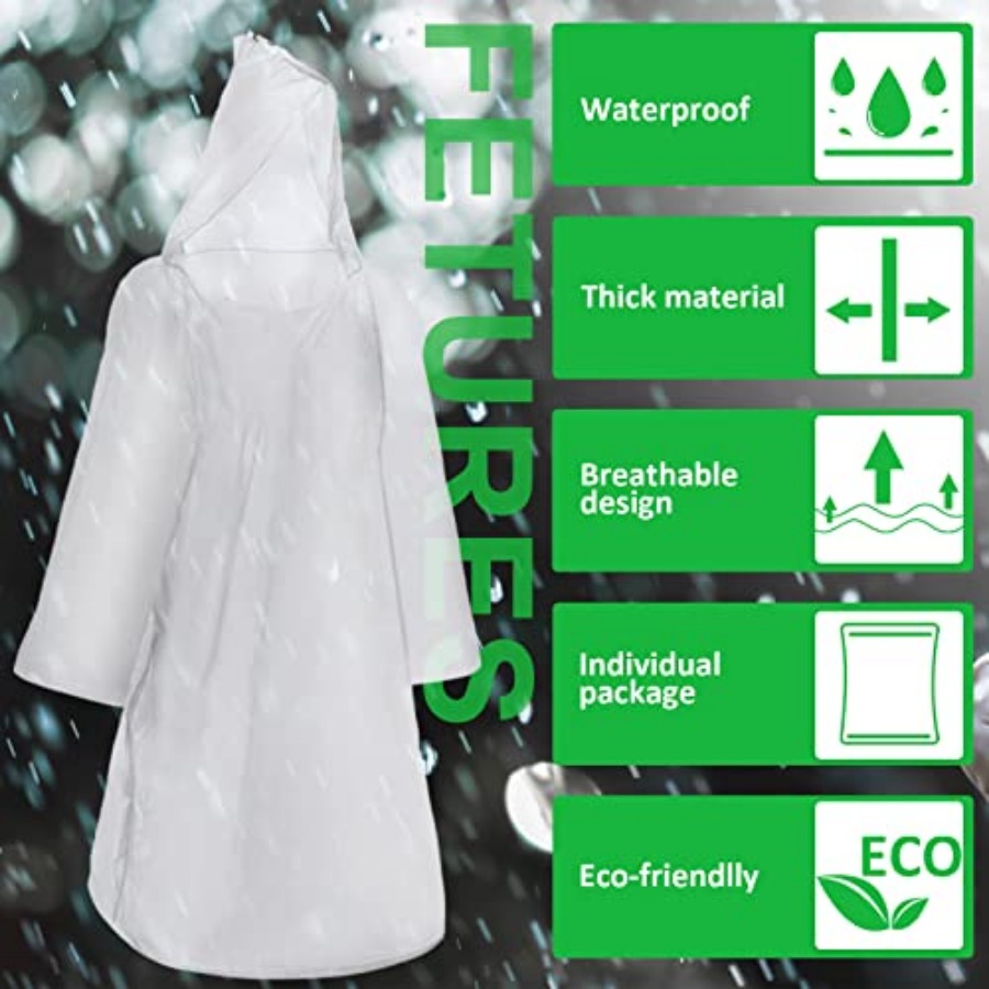 150 Pcs Disposable Rain Poncho - Emergency Poncho Rain のレビューと価格