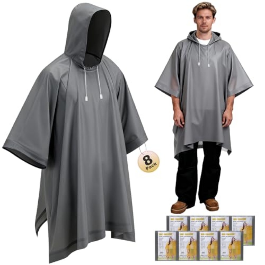 8 Pack Hooded Rain Ponchos for - Emergency Poncho Rain のレビューと価格