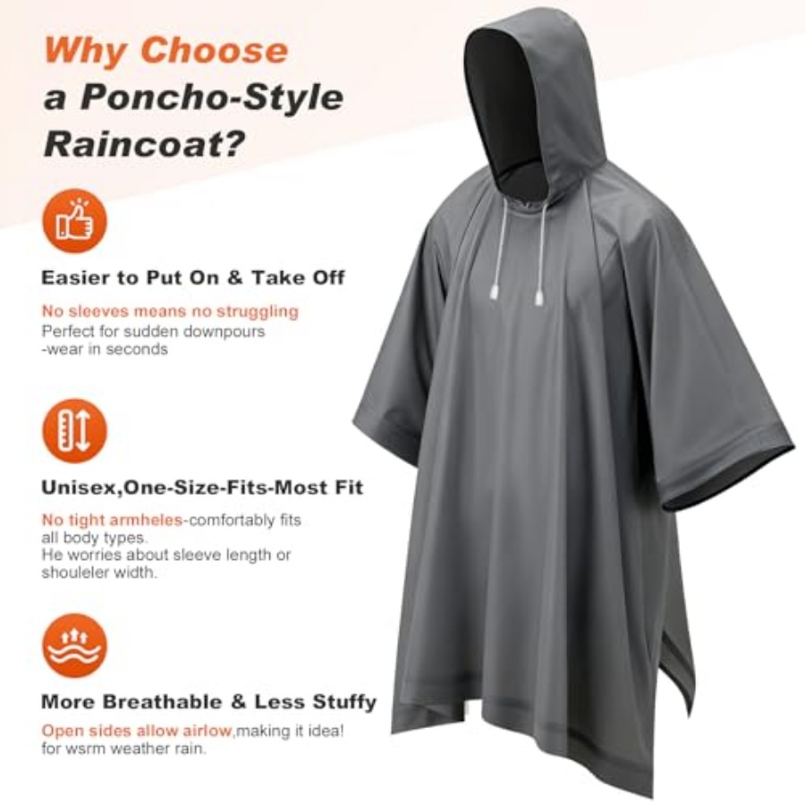 8 Pack Hooded Rain Ponchos for - Emergency Poncho Rain のレビューと価格