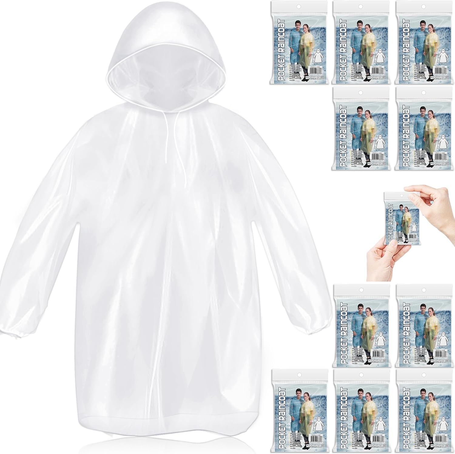 Disposable Rain Ponchos for Ad - Emergency Poncho Rain のレビューと価格