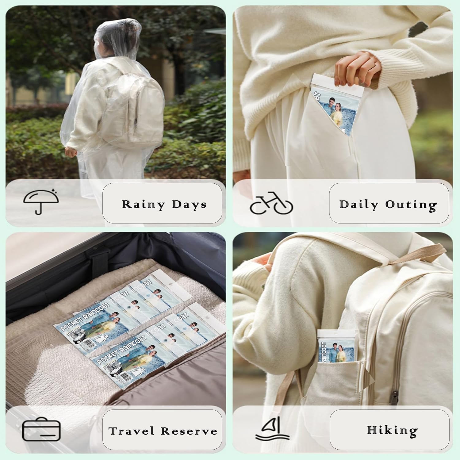 Disposable Rain Ponchos for Ad - Emergency Poncho Rain のレビューと価格