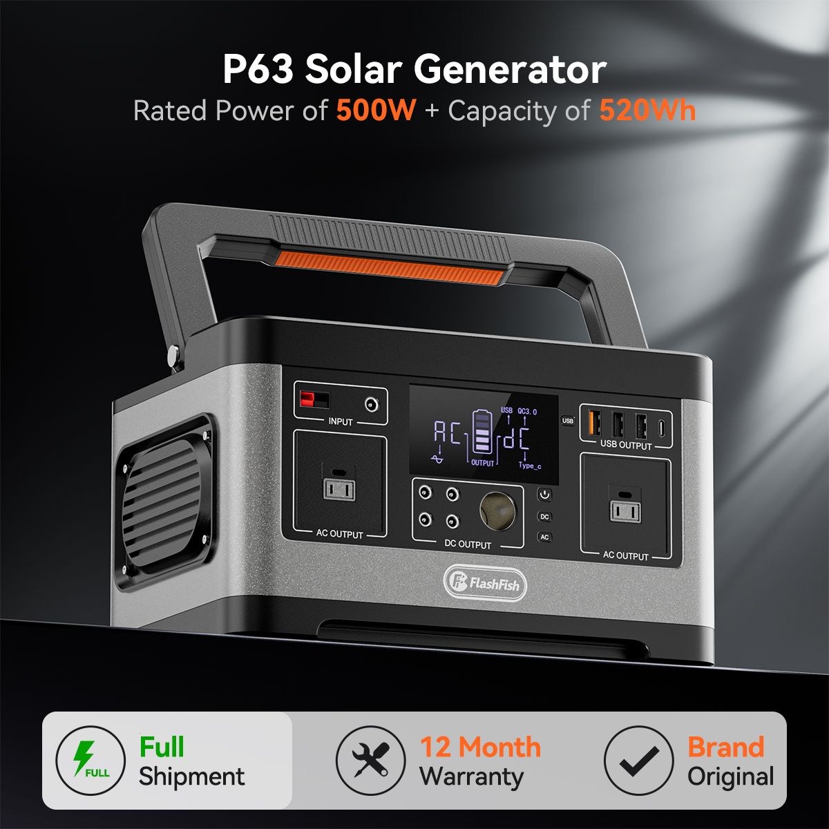 FF FlashFish P63 Portable Powe - Solar Emergency Charger のレビューと価格