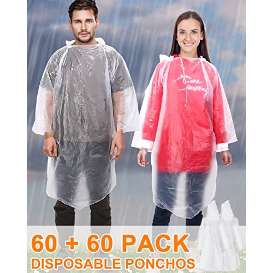 120 Pack Disposable Rain Ponch - Emergency Poncho Rain のレビューと価格