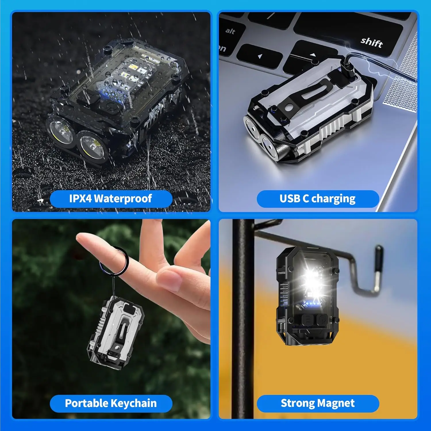 Mini COB Keychain Flashlight,C - Fishing Kit Compact のレビューと価格
