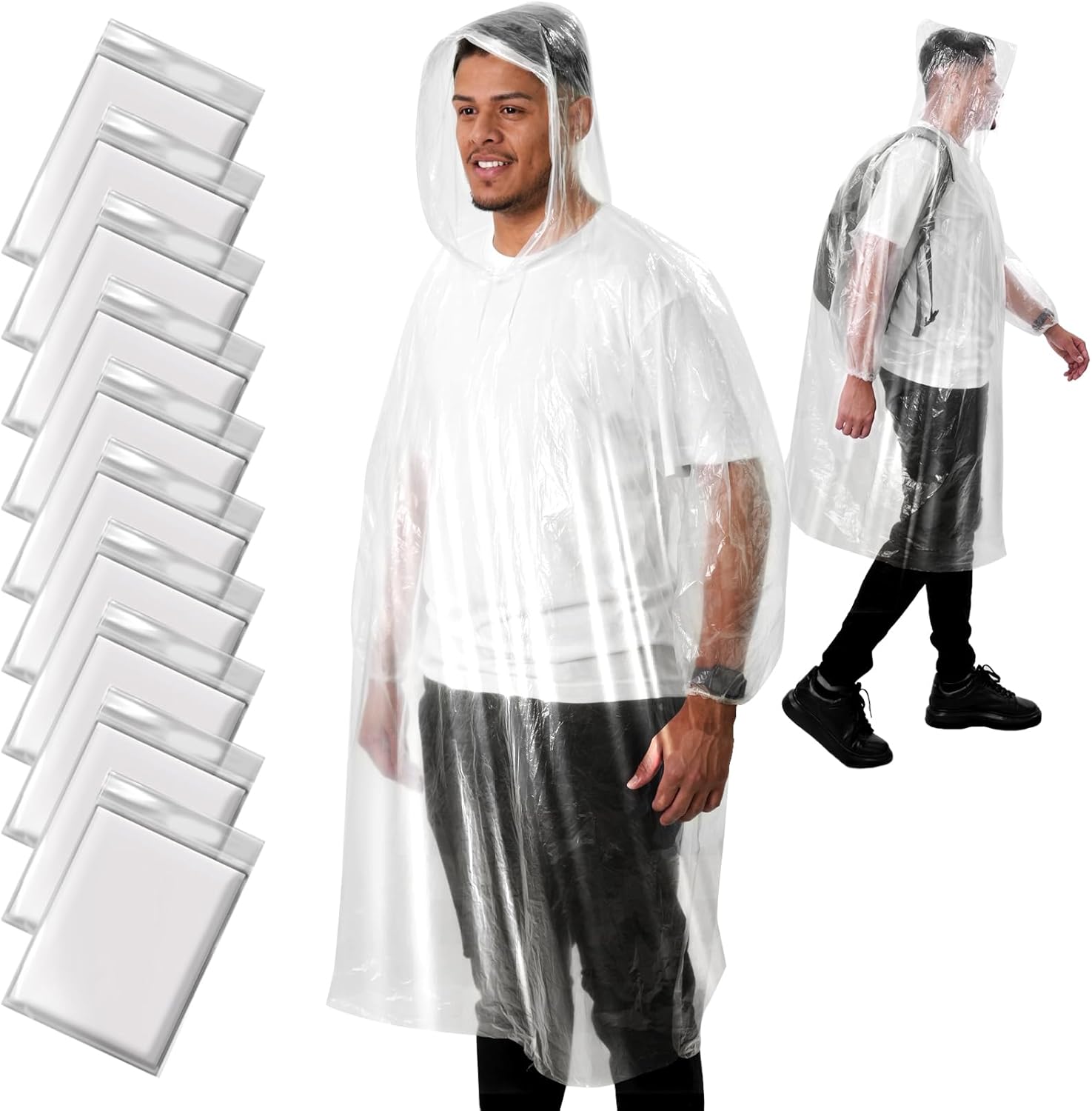 Disposable Rain Poncho for Adu - Emergency Poncho Rain のレビューと価格