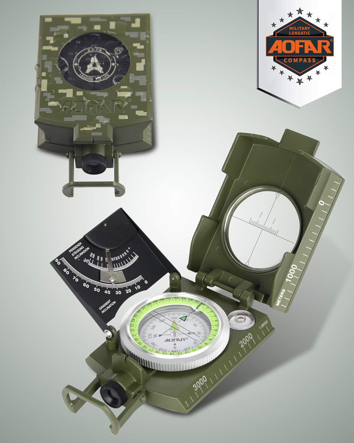 Military Compass for Hiking, L - Compass Lensatic のレビューと価格