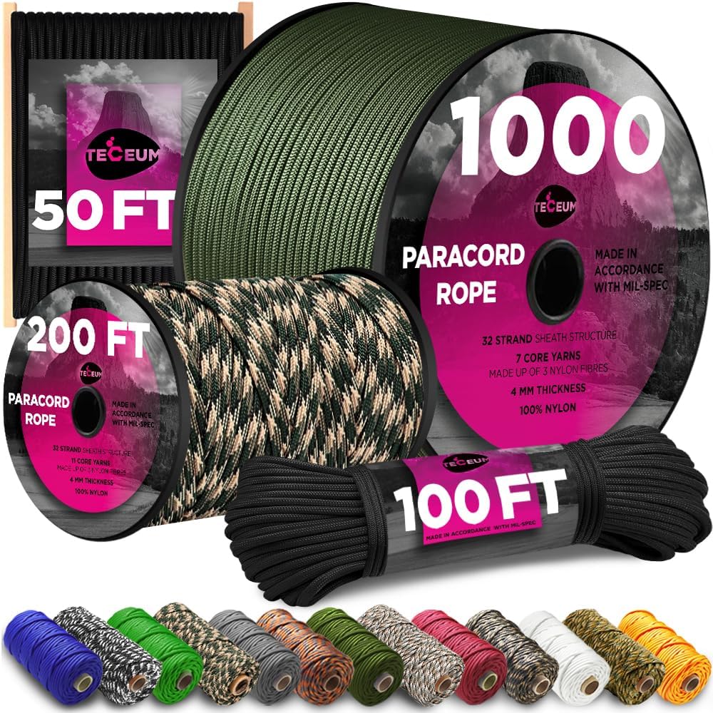 750 lb Paracord Rope 1000ft/20 - Para Cord 1000Ft のレビューと価格