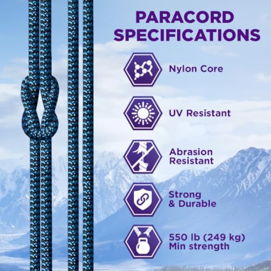 Reflective Paracord Rope 1000  - Para Cord 1000Ft のレビューと価格