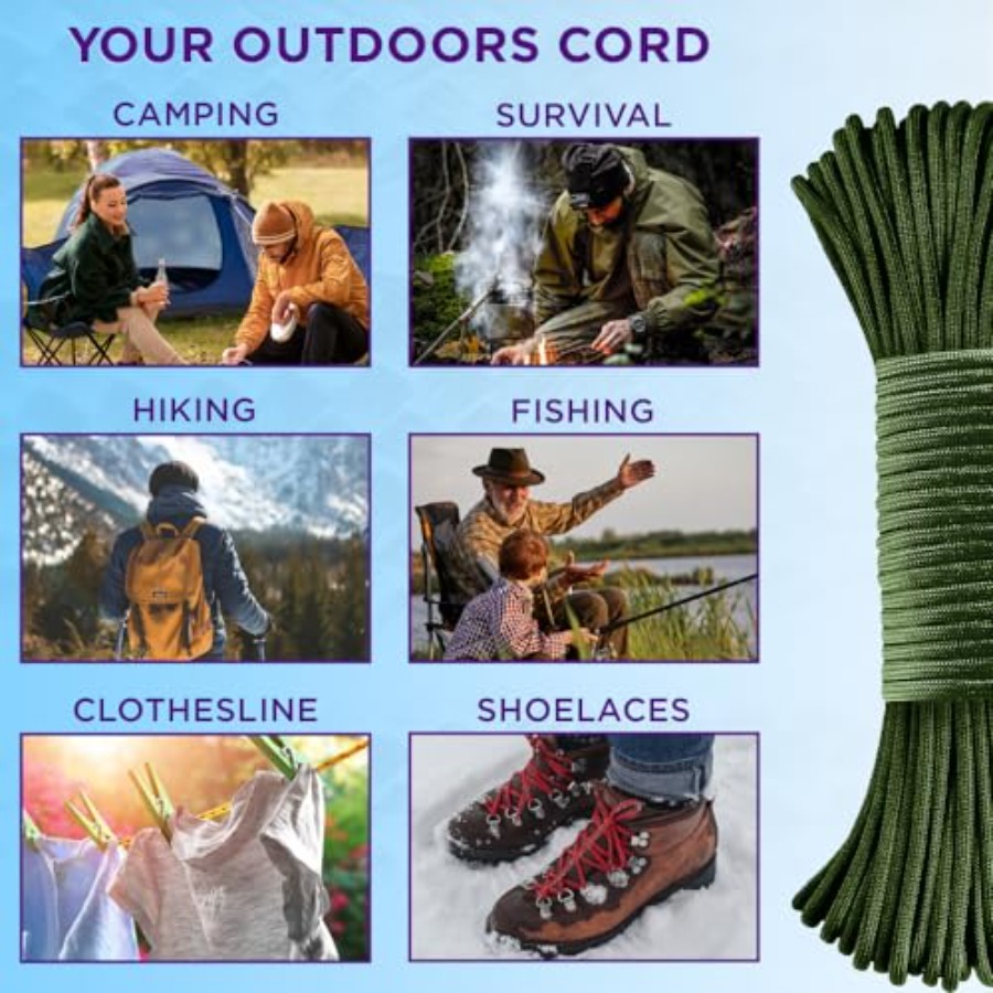 Reflective Paracord Rope 1000  - Para Cord 1000Ft のレビューと価格