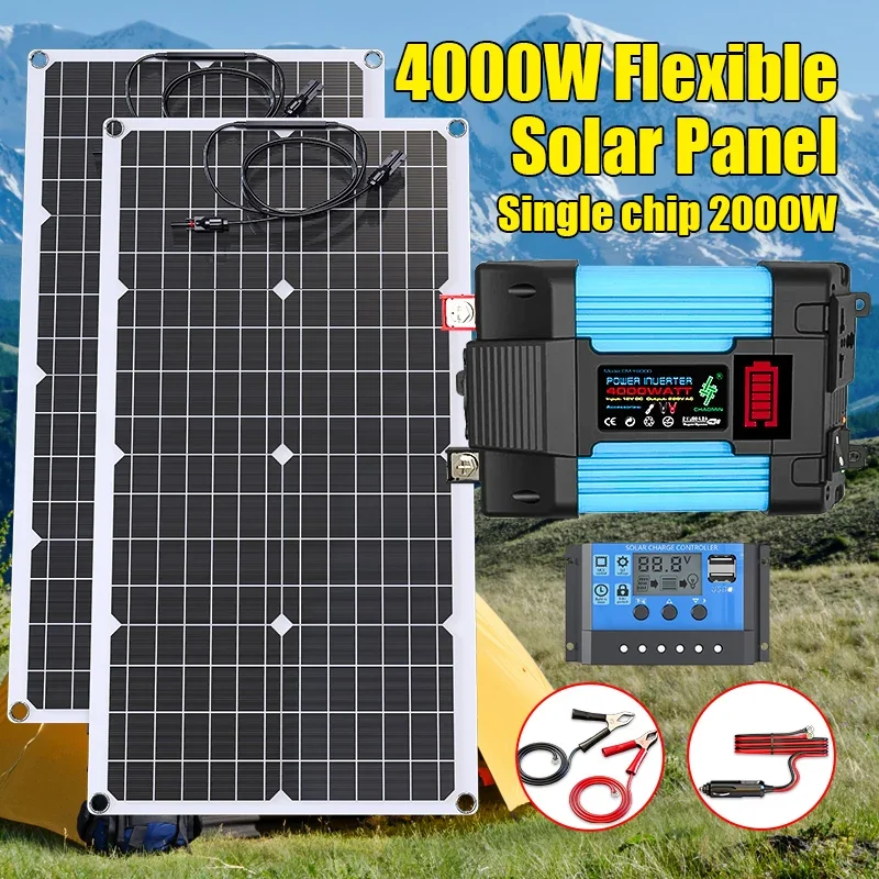 4000W Solar Panel Kit 12V To 1 - Solar Emergency Charger のレビューと価格
