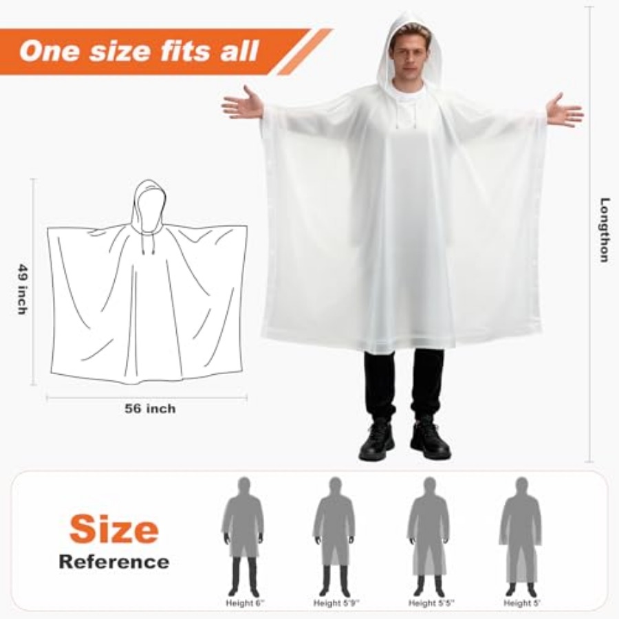 8 Pack Hooded Rain Ponchos for - Emergency Poncho Rain のレビューと価格